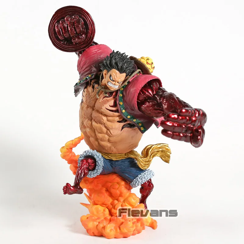 One Piece Monkey D Luffy Gear 4 Kong Gun Grimson Color Ver Pvc Collection Model Statue Anime Figure Toy