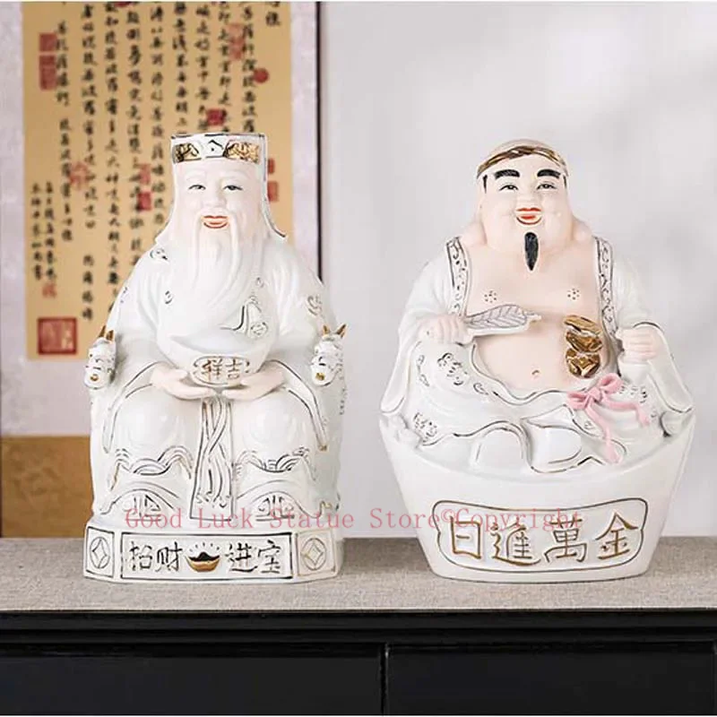 

GOOD Asia Indonesia Vietnam Thailand HOME SHOP Porcelain TU DI GONG God of wealth Mammon statue Bring good luck Recruit wealth