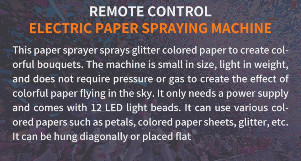 LED 1500W Paper Confetti Cannon Machine Electric Confetti Blower Paper Machine S