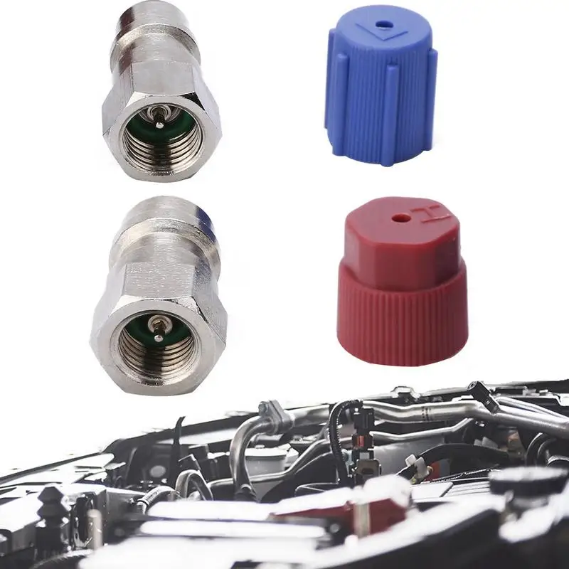 

AC Retrofits Fitting Adapter Kit R12 R22 To R134A High/Low Fitting Port Retrofits 1/4 To 7/16-20 UNF R134a System Port AC Quick