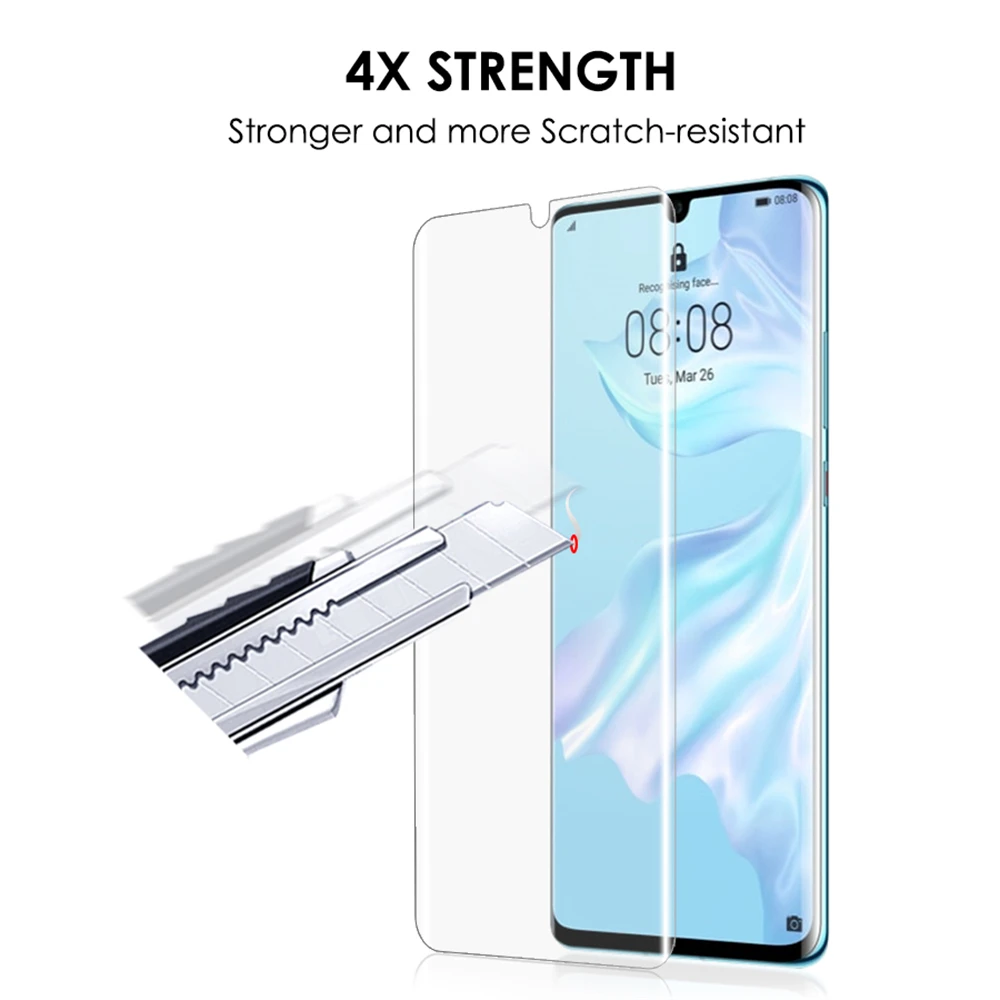 Akcoo P30 Pro Tempered Glass UV full glue for Huawei P30 Pro screen protector screenguard Glass film with Oleophobic Coating