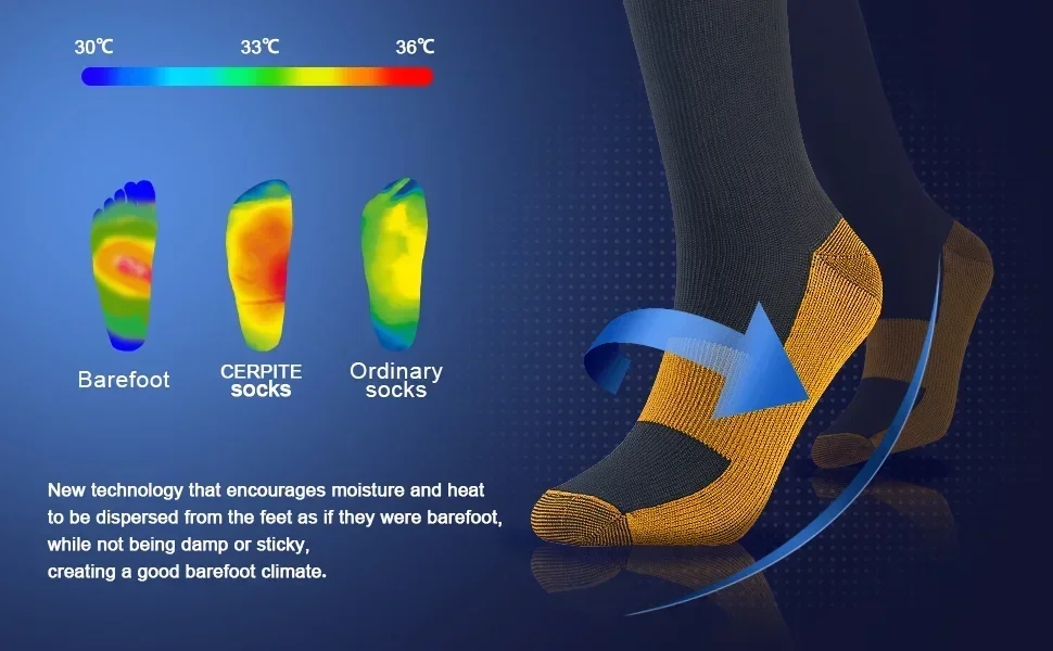 Neue Sport-Kompressionssocken, medizinische Krampfadern, medizinische Nylon-Stillsocken, geeignet zum Laufen, Springsocken für Anti-Ermüdung – Detail 6