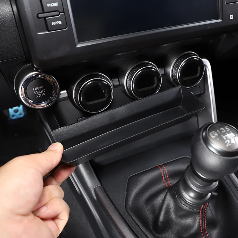 

For Subaru BRZ For Toyota 86 2022 Car Gear Shift Front Storage Box Phone Holder Tray Coin Organizer ABS interior Accessories