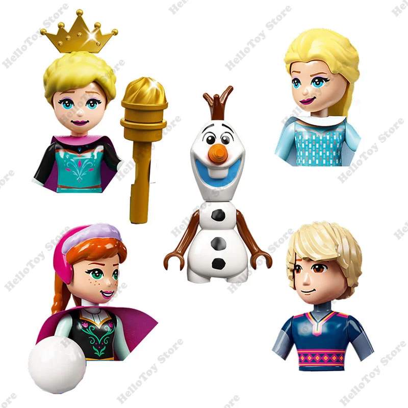 Disney Frozen Princess Elsa Anna Action Figures Mini Dolls Building Blocks Kit Mattoni Classic Anime Cartoon Model Giocattoli Per Bambini Regalo