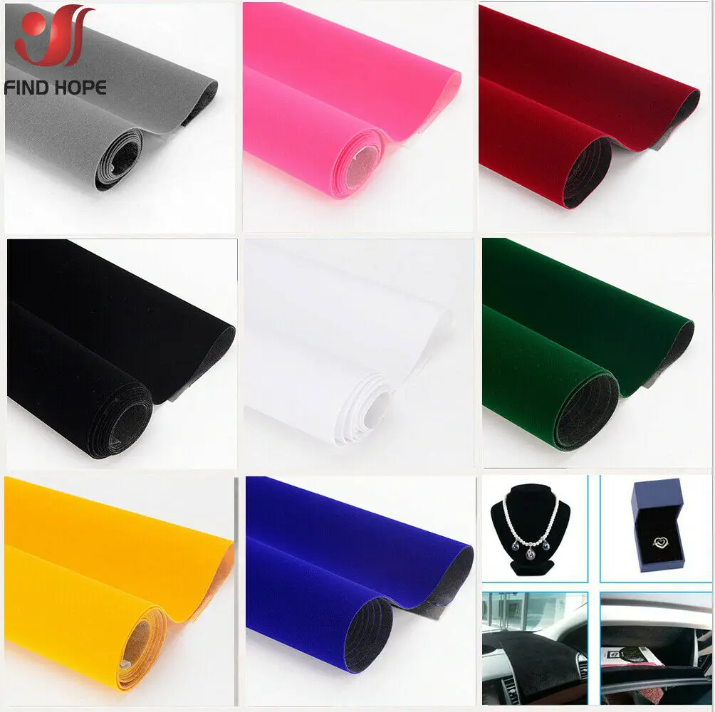 Description Picture 2 of item20/40 x 145cm Self-adhesive Velvet Flock Liner Jewelry Contact Paper Craft Fabric Sticker MultiColor
