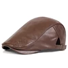 Men Retro 1985 Pu Leather Newsboy Caps British Painters Hats Spring Autumn Side Adjustable Flat Cap Hip Hop Berets 5