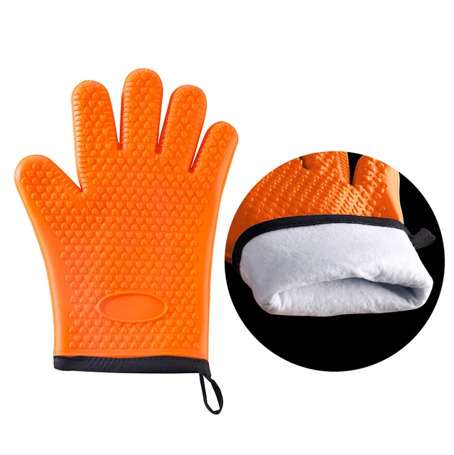 Silicone Oven Mitts Heat Resistant Gloves  Pair Oven Mitt Silicone Gloves  - Silicone - Aliexpress