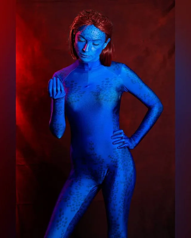 

Halloween X-men Mystique Cosplay Costumes Raven Darkholme Suits Zentai Bodysuit Adults Kids Girls Woman