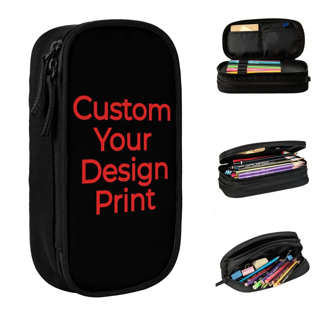 Your Design Print Pencil Case DIY Pen Box For Girl Boy Big Capacity Bags School Supplies Gifts Stationery Pencil Cases