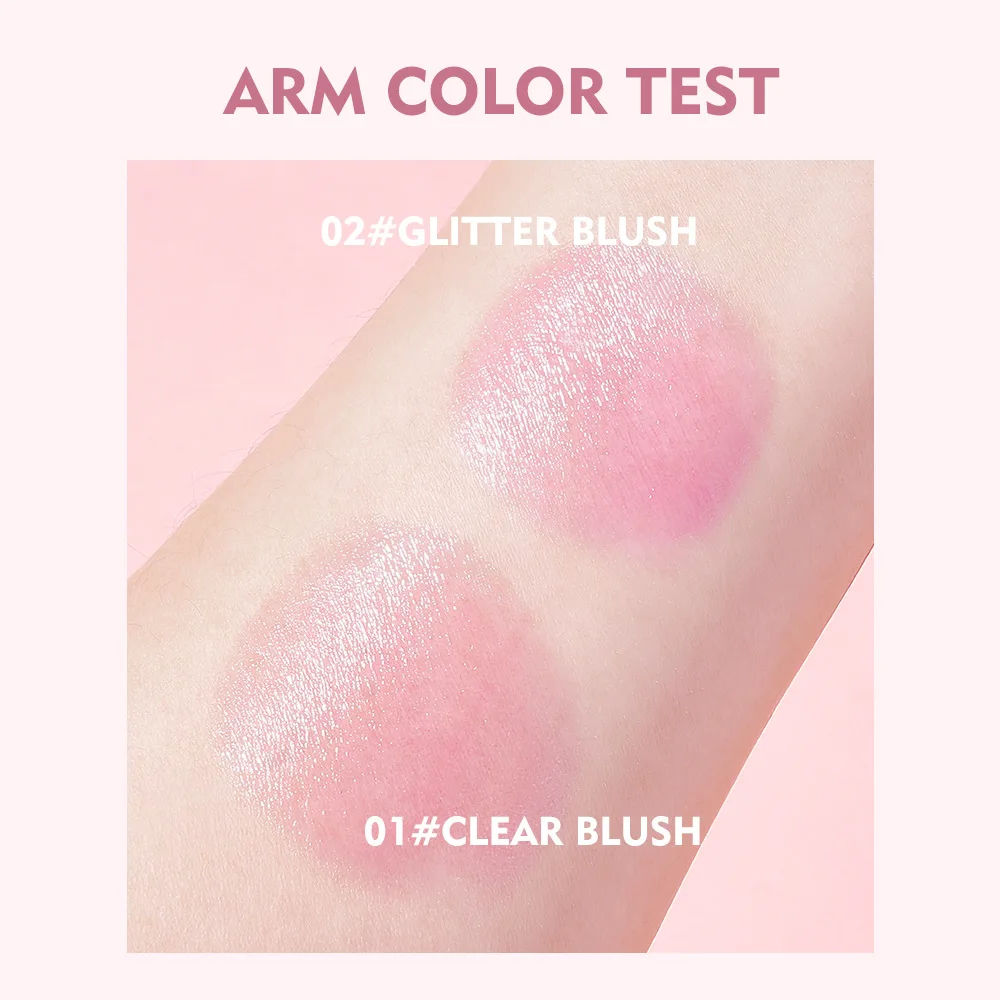 Pudaier Glass Warm Change Blush Clear Color Changing Gel High Shine Blush Cream Moisturizes Natural Nude Blush Blush 4
