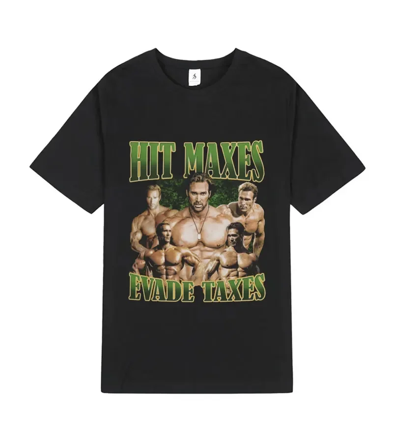 Hit Maxes Evade Tax Magliette Grafiche Divertente Palestra Estetica Maglietta Manica Corta Uomo Donna T-Shirt Oversize In Cotone Streetwear