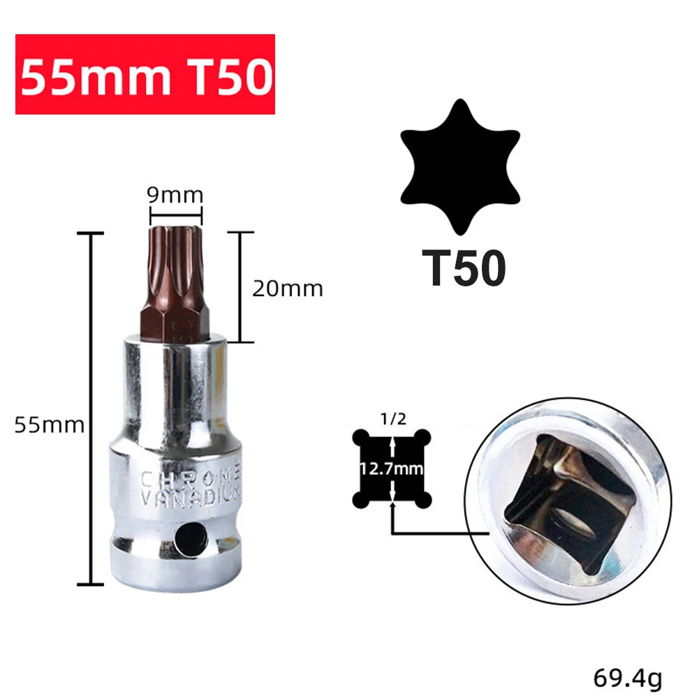 1pc T20-T70 Hex Kopf Schraubendreher Bit Torx Bit Steckdosen 1/2 zoll Steckschlüssel Schlitz Spitze Schraubendreher Bit Hand werkzeuge – Detail 20
