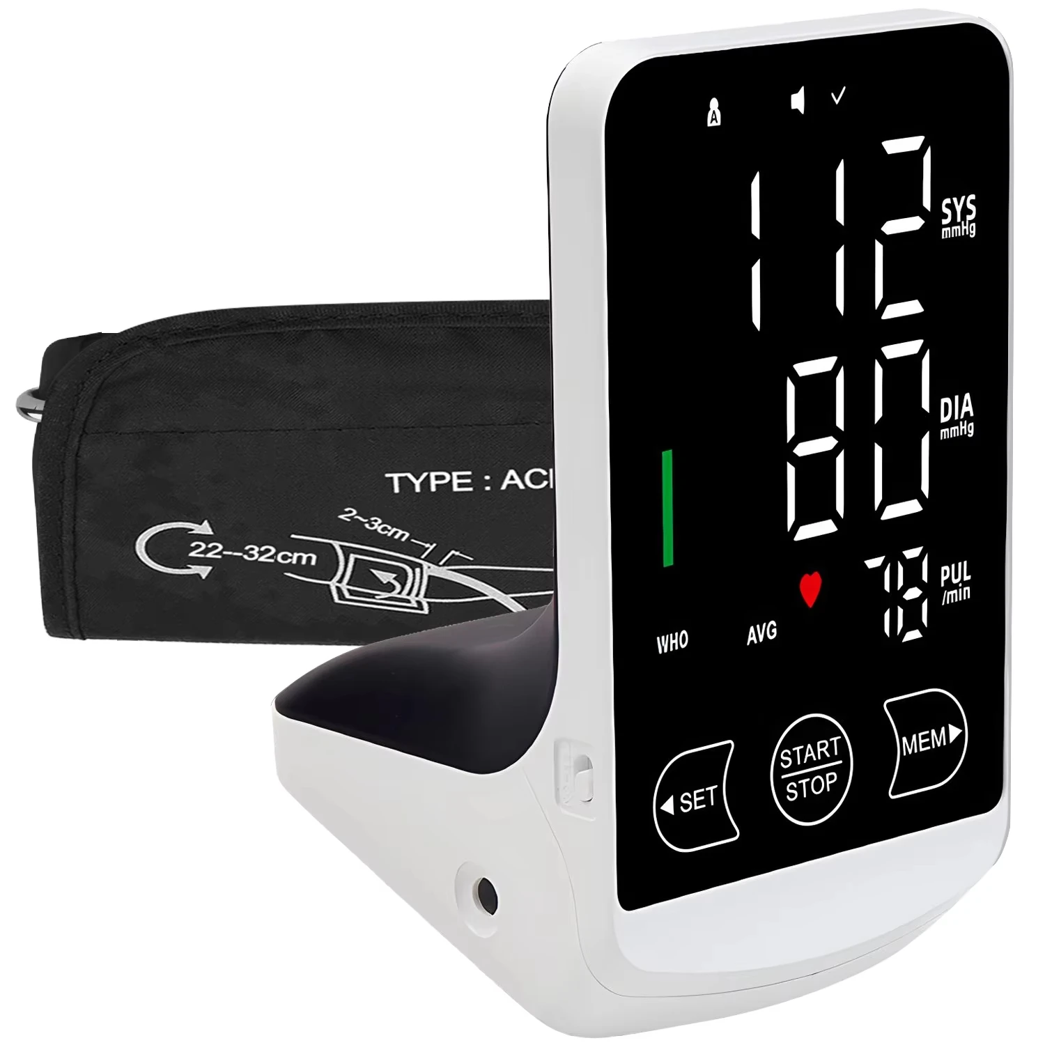 English Voice Large Display LED touch Screen Rechargeable Automatic Tonometer Arm Blood Pressure Monitor Digital Tensiometer 6