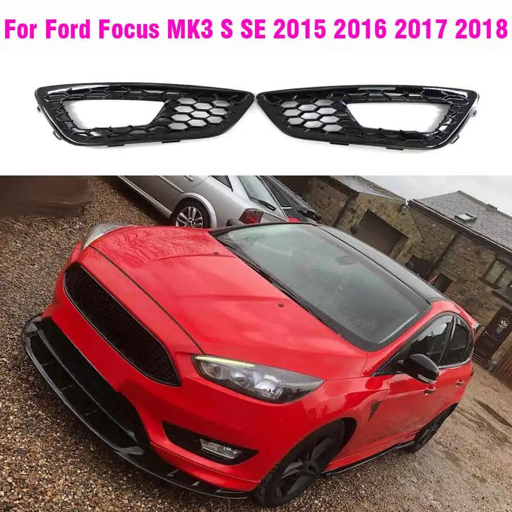 Fog Lights For Ford Focus 2015 2016 2017 2018 Fog Lamps Cover Grille Bezel  Headlight Fog Light Lamp Cover Grill Grille Racing