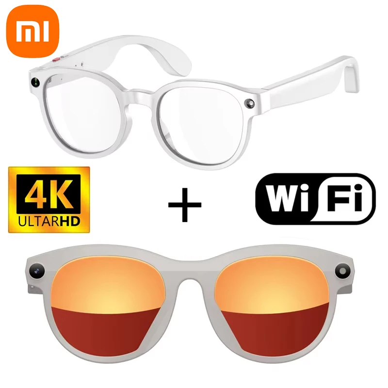 Okulary przeciwsłoneczne Xiaomi z kamerą 8MP, nagrywaniem, bezprzewodową transmisją 4K WiFi, inteligentne okulary AI z funkcją tłumaczenia i stabilizacji obrazu.