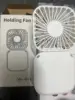 1pc Hanging Neck Fans With Vanity Mirror Outdoor Handheld Multifunction Fan Home Desktop Folding USB Rechargeable Mute Mini Fan 3