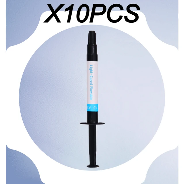 10PCS Dentistry Material Flowable Composite A2 A3 Flowability Resin Dental Filling Clinical applications For Teeth Restoration