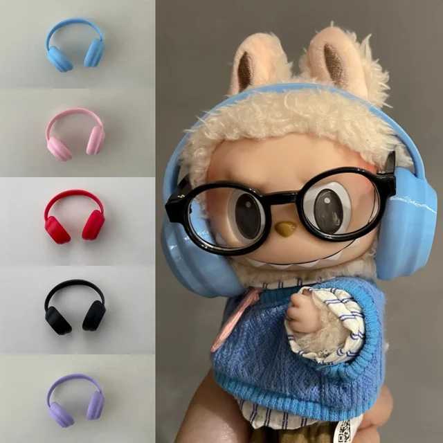 Labubu Accessories：17cm Labubu Fashion Earphone Accessories 10cm Cotton Doll Earphones Macaron Color Doll Earphones 1