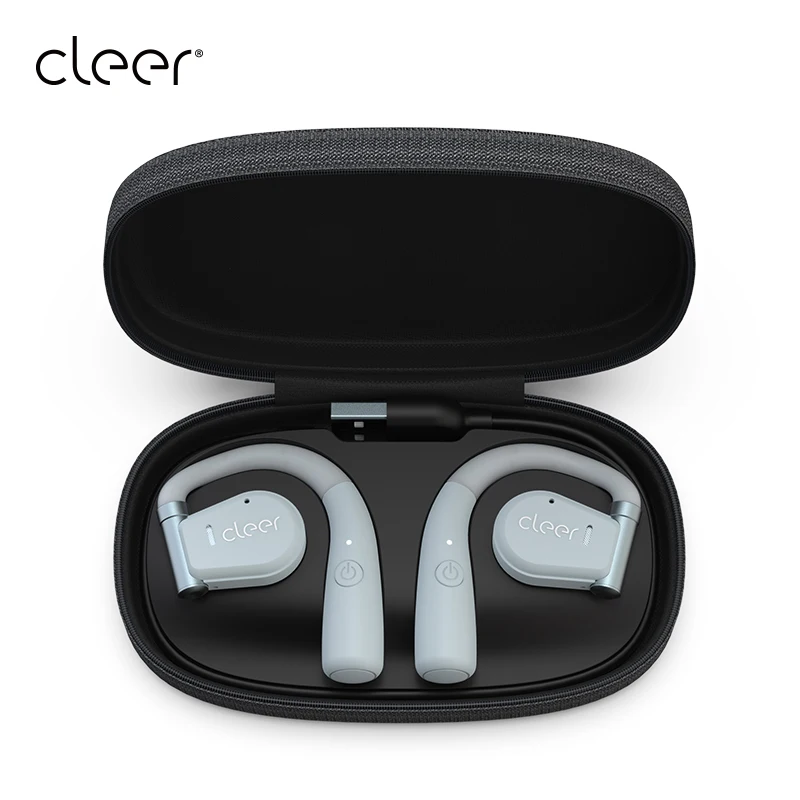 Cleer-Arc 3D 사운드 오픈 이어 후크 진정한 무선 이어 버드, 블루투스 5 헤드폰, 오픈 백 충전 케이스, 핸즈프리 헤드셋
