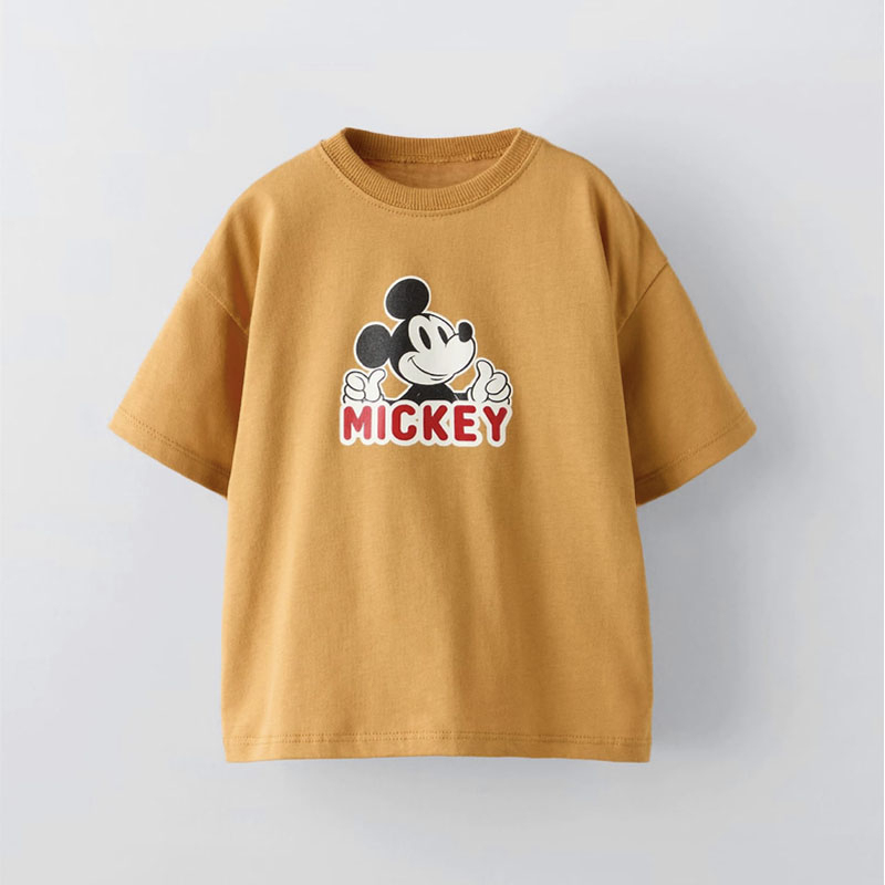 Mickey Mouse Print Short Sleeve Tshirt New Style Child Cartoon Tees Cute Round Neck Tees For Boys And Girls Summer Costume