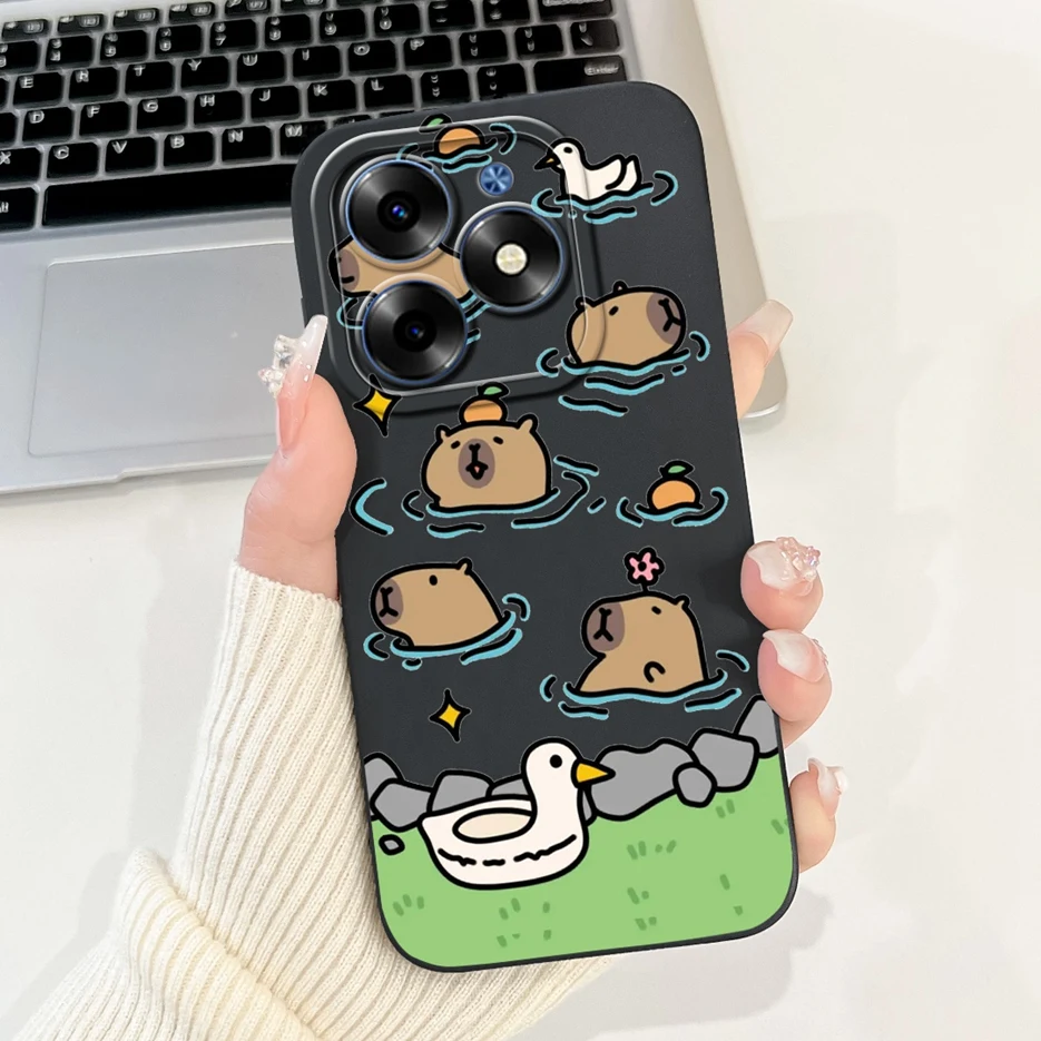 Cute Panda Cartoon Cover - Soft Silicone Case for Tecno Spark 20 Series
