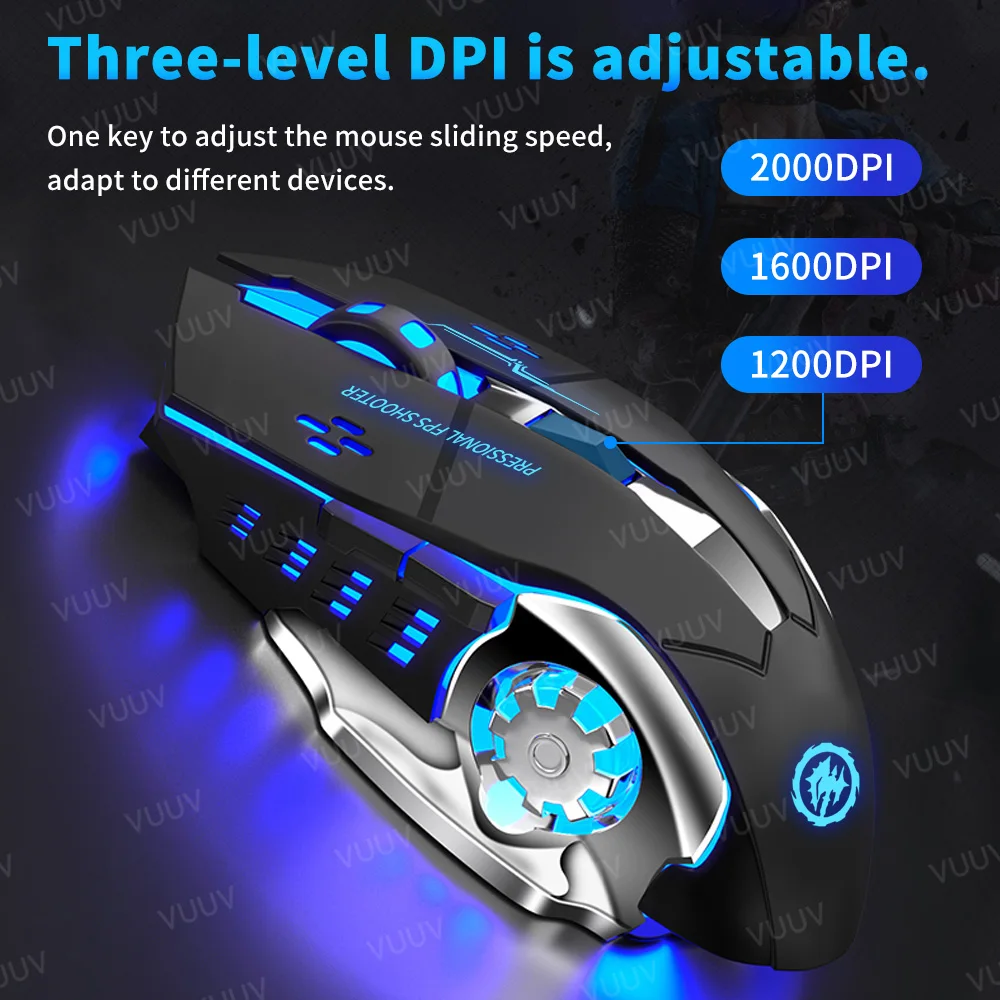 Wireless Rechargeable Backlit Bluetooth Mouse