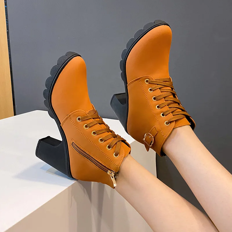 Premium Fashion Boots Zipper Details Presentation