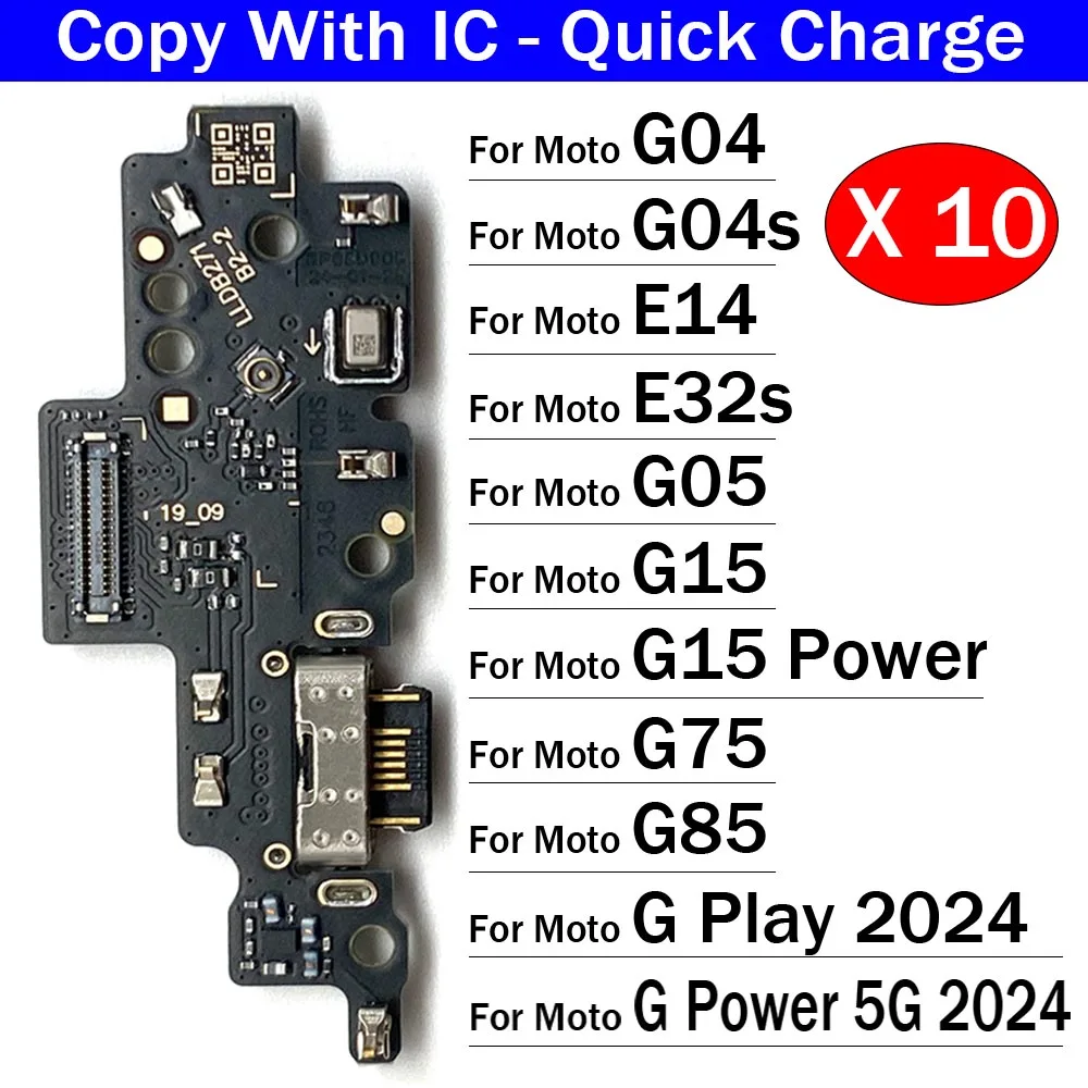 10-Pack USB Charging Port Dock Connector Flex Cable Replacement