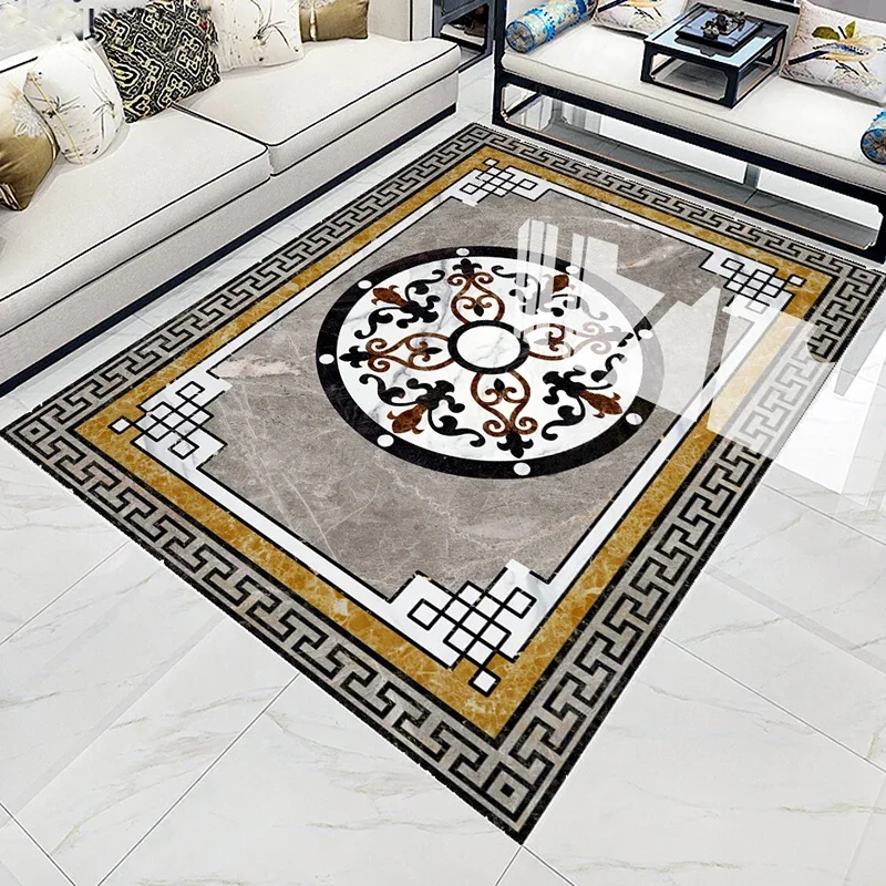 Custom 3D Floor Mural PVC Waterproof European Style Marble Grey Carpet Pattern Living Room Bedroom Floor Decoration Wallpaper pvc self adhesive waterproof 3d floor sticker european style   white gray carpet living room bedroom floor mural wallpaper