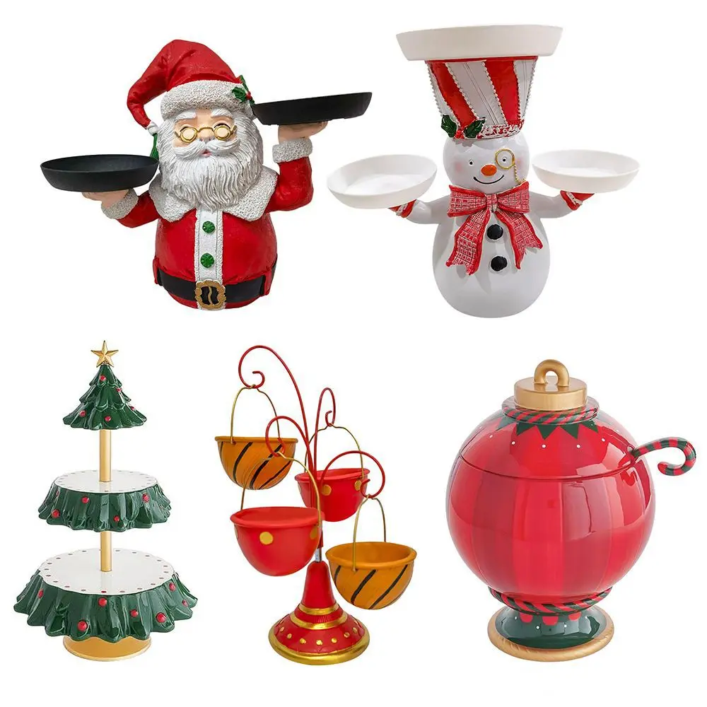 Christmas Table Supplies Food Divider Biscuit Tray Fruit Holder Double Layer Cake Stand Snack