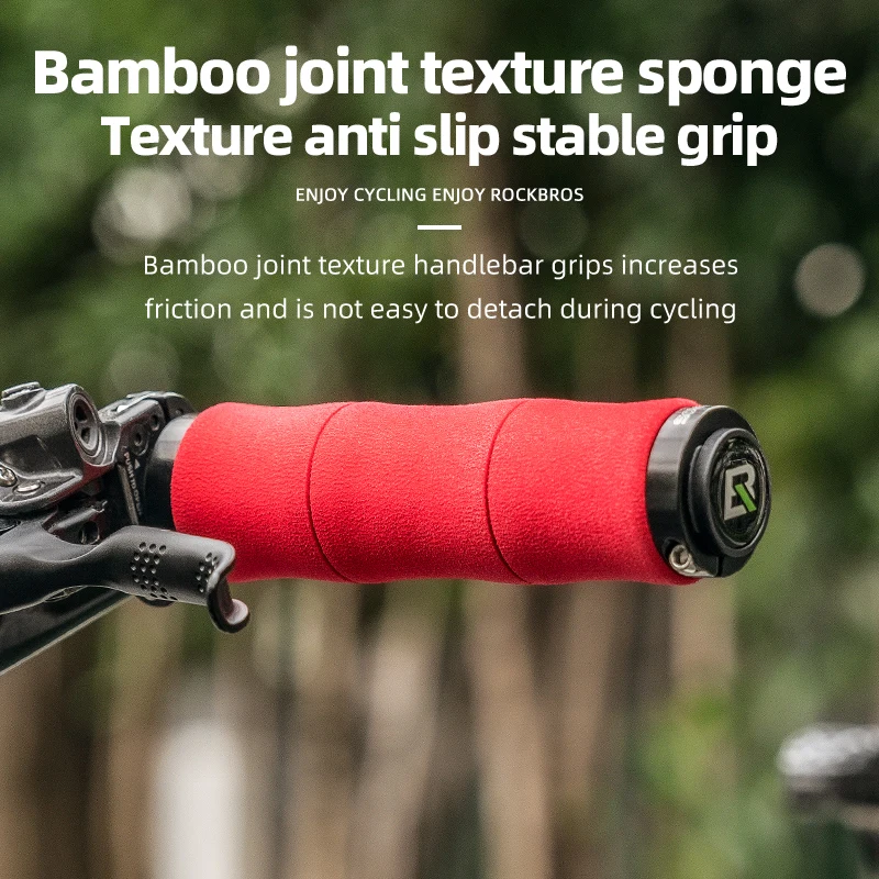 Manopole Bici Con Doppio Blocco – Gomma Kraton, Rosse – Per Mountain Bike, BMX, Manubri 22 Mm - 3