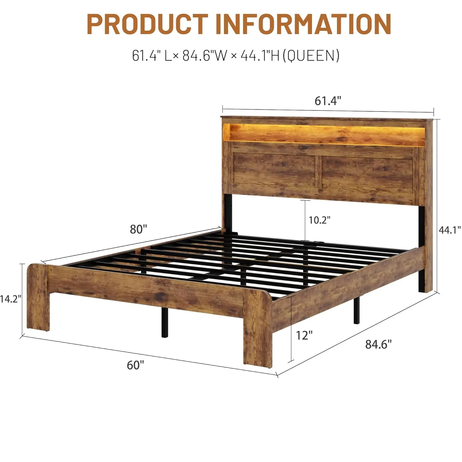 Rustic LED Storage Bed 2