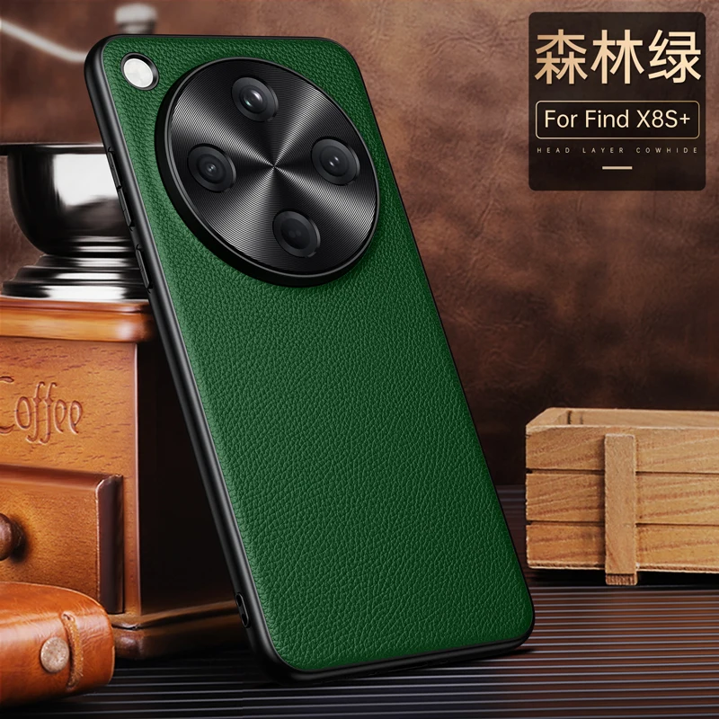 Premium Genuine Cowhide Litchi Leather Hard Cover - Full Protection Case in Elegant Design