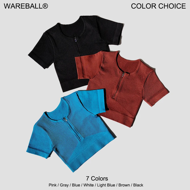 Sports T Shirt Yoga Top Yoga Shirt Sports Shirt Seamless Yoga Shirts Zipper Short Sleeve Workout Tops Women Fitness Crop Top Workout Tops Gym Clothes Sportswear Running T-shirt