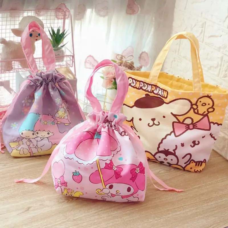 Sanrio Drawstring Bag Purses Kawaii Sanrio Cartoon Kawaii Purse