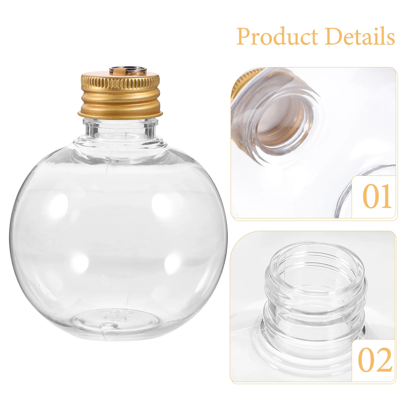 10 Pcs Christmas Spherical Bottle Water Bottles Outdoor Juice Anti-leak Storage Multi-function Plastic Drinking Milk 3