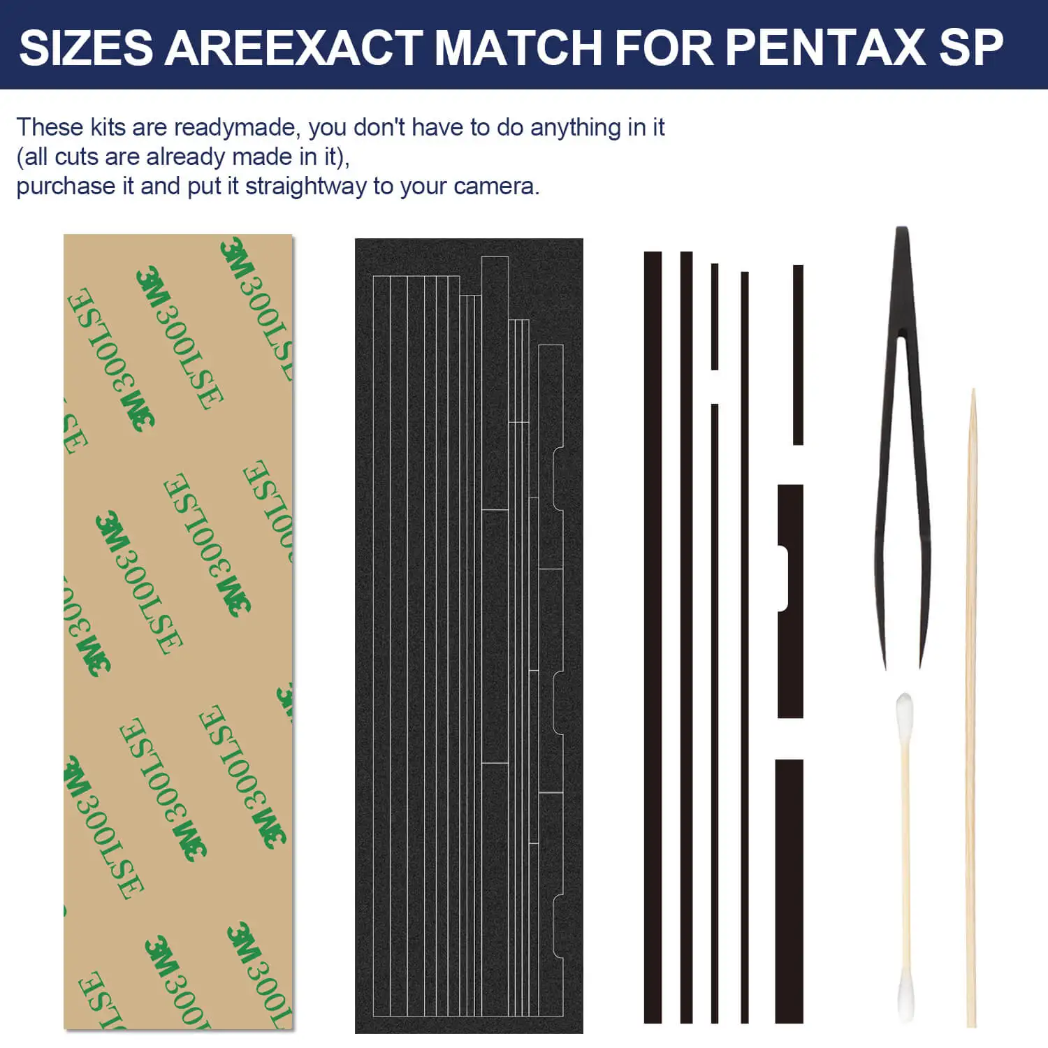 eTone Self Adhesive Light Proof Seal Foam Sponge Repair Kits for Asahi Pentax Spotmatic SP SPII SPF K1000