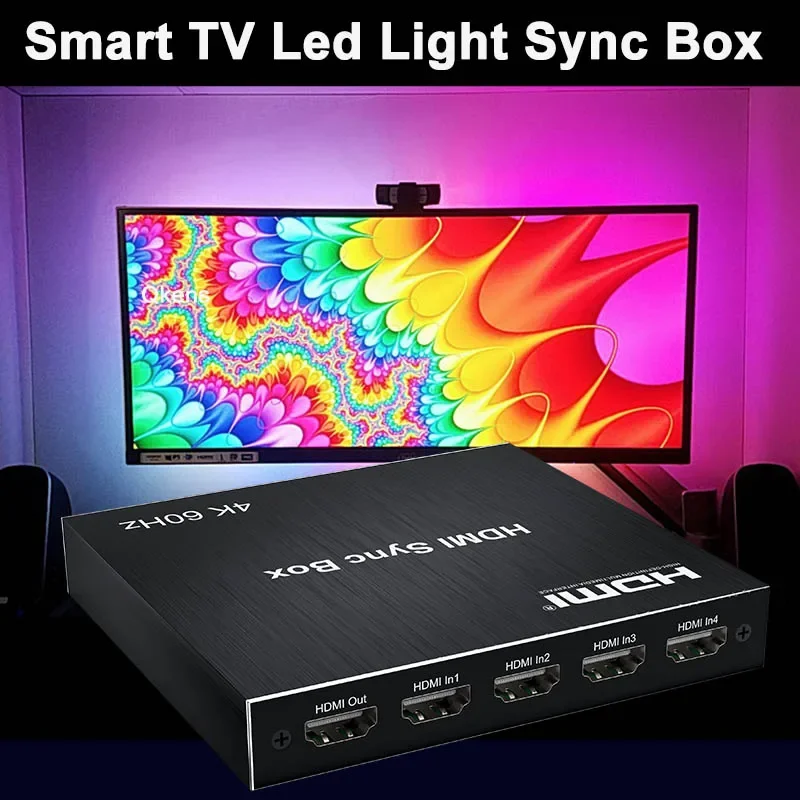 

Smart Led Light Sync Box Ambient Light Led Strip Lights Backlight Screen Audio Video Color Synchronizer for PS4 TV PC Nightclubs