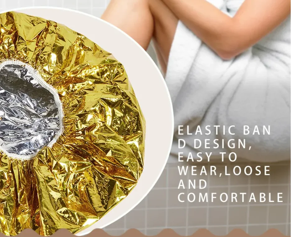 Description Picture 5 of itemReusable Processing Cap for Hair Deep Conditioning Coloring Cap for Hair Aluminum Thermic Silver Foil Cap