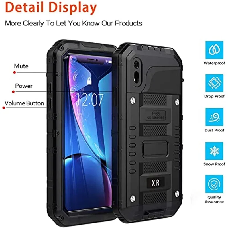 IP68 Heavy Duty Military Waterproof Case For iPhone 14 13 12 11 Pro XS Max XR X 8 7 Plus Full Protection Shockproof Rugged Cover
