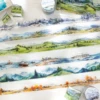 Yoofun 3x200cm Vintage Landscaping Collage Material PET Tape Mountains and Sea Creative DIY Journal Scrapbooking Masking Tape 1