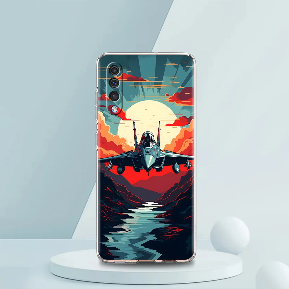 Sky Jet Fighter transparente Telefon hülle für Samsung Galaxy A12 A50 A52 A70 A40 A10 A20 A30 A02 A03S A04 Abdeckung Silikon hülle Taschen – Detail 4