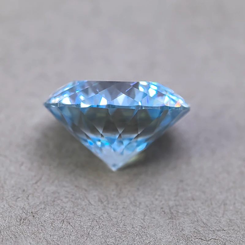 Moissanite 100 Faces Cut Round Shape Aquamarine Color VVS1 Charms Beads for DIY Jewelry Making Materials with GRA Certificate moissanite jewelry materials loose beads for jewelry making