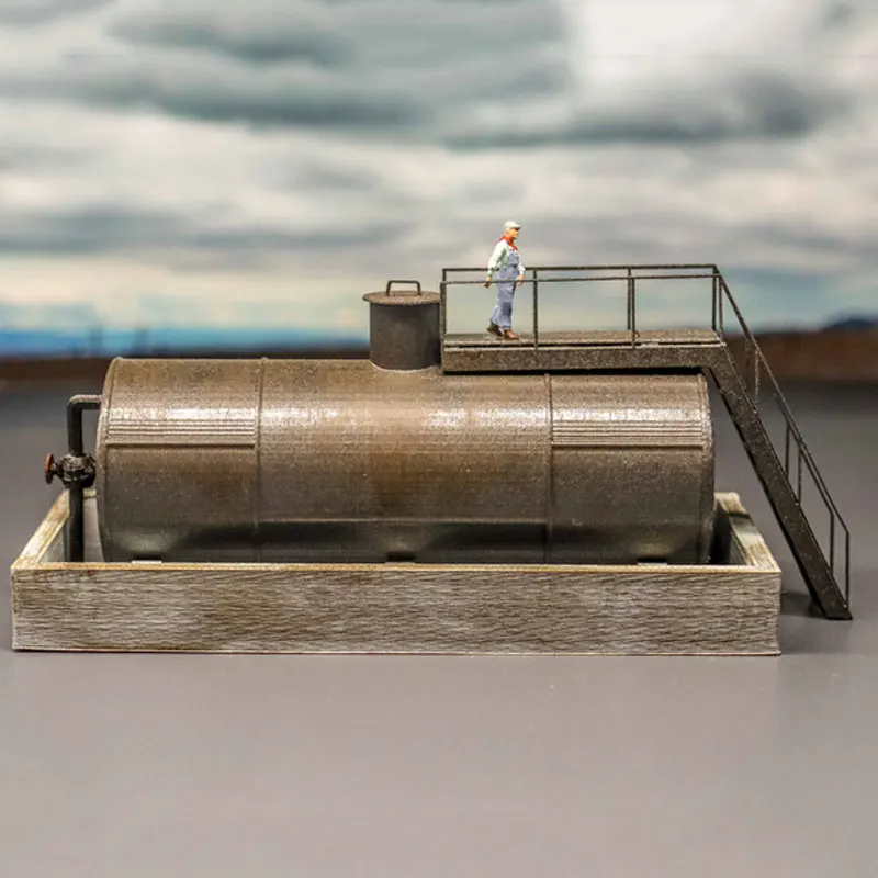 1/87 HO Scale Building Model Factoty Oil Tank Model Train Scene Miniature Collection Sand Table Landscape Assemble Model Toys - Image 2