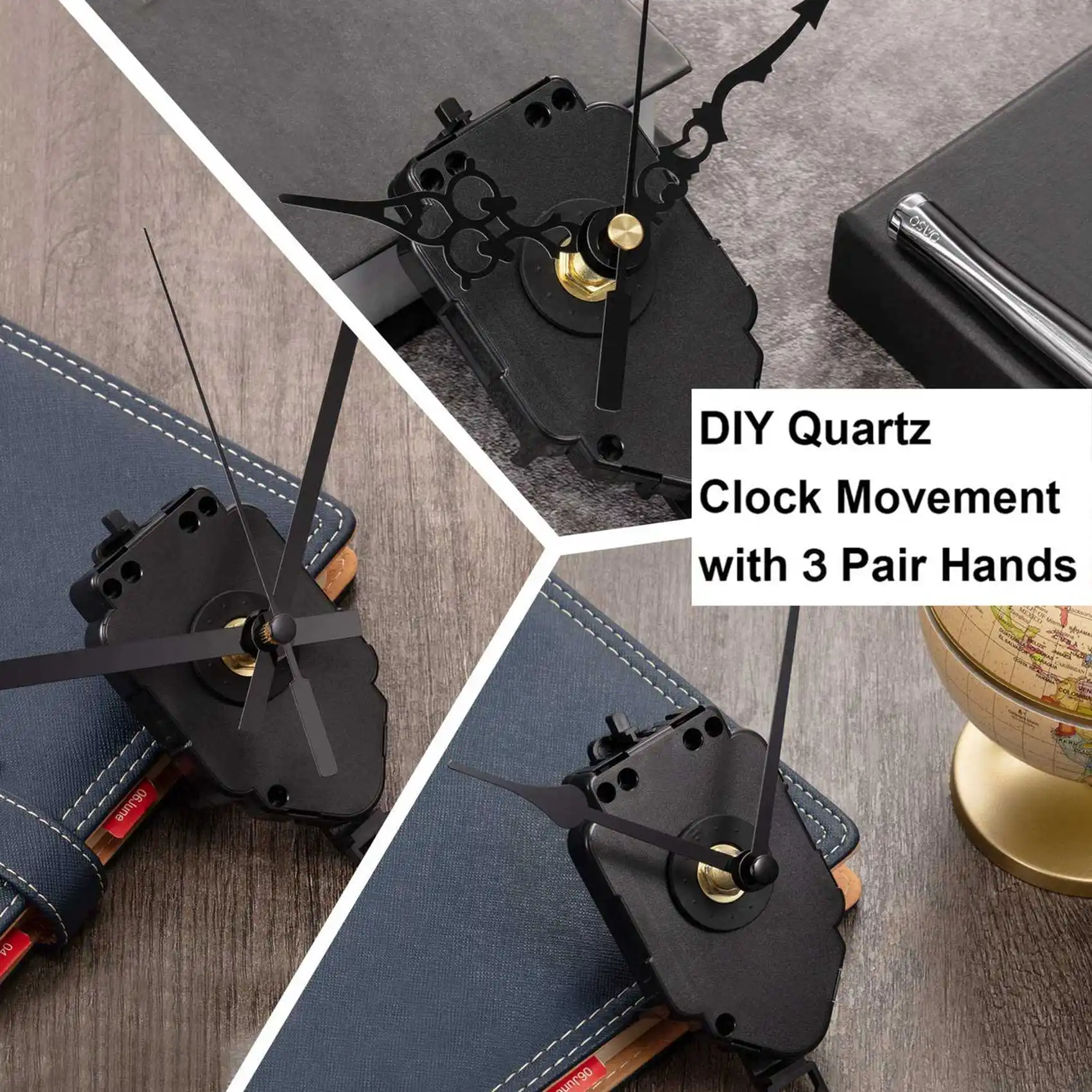DIY Wall Clock Pendulum Movement Mechanism 6 Pairs Hands Quartz Repair Shaft Craft Frameless Clock Replacement wall clock movement quartz clock movement clock accessory kit