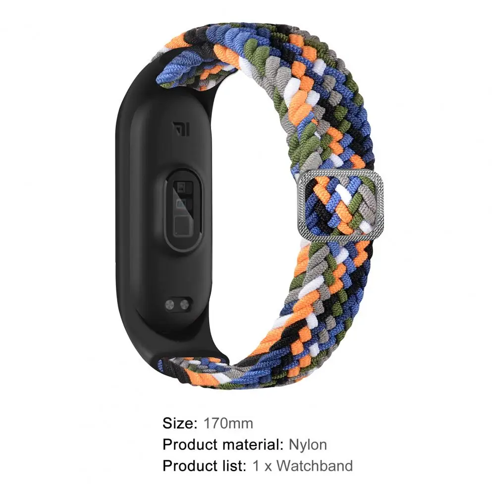 Nylon Wrist Strap For XiaoMi Mi Band 5 6 7 Adjustable Elastic Braided Wristband Replacement Bracelet Band For Mi Band 5 6 7 5
