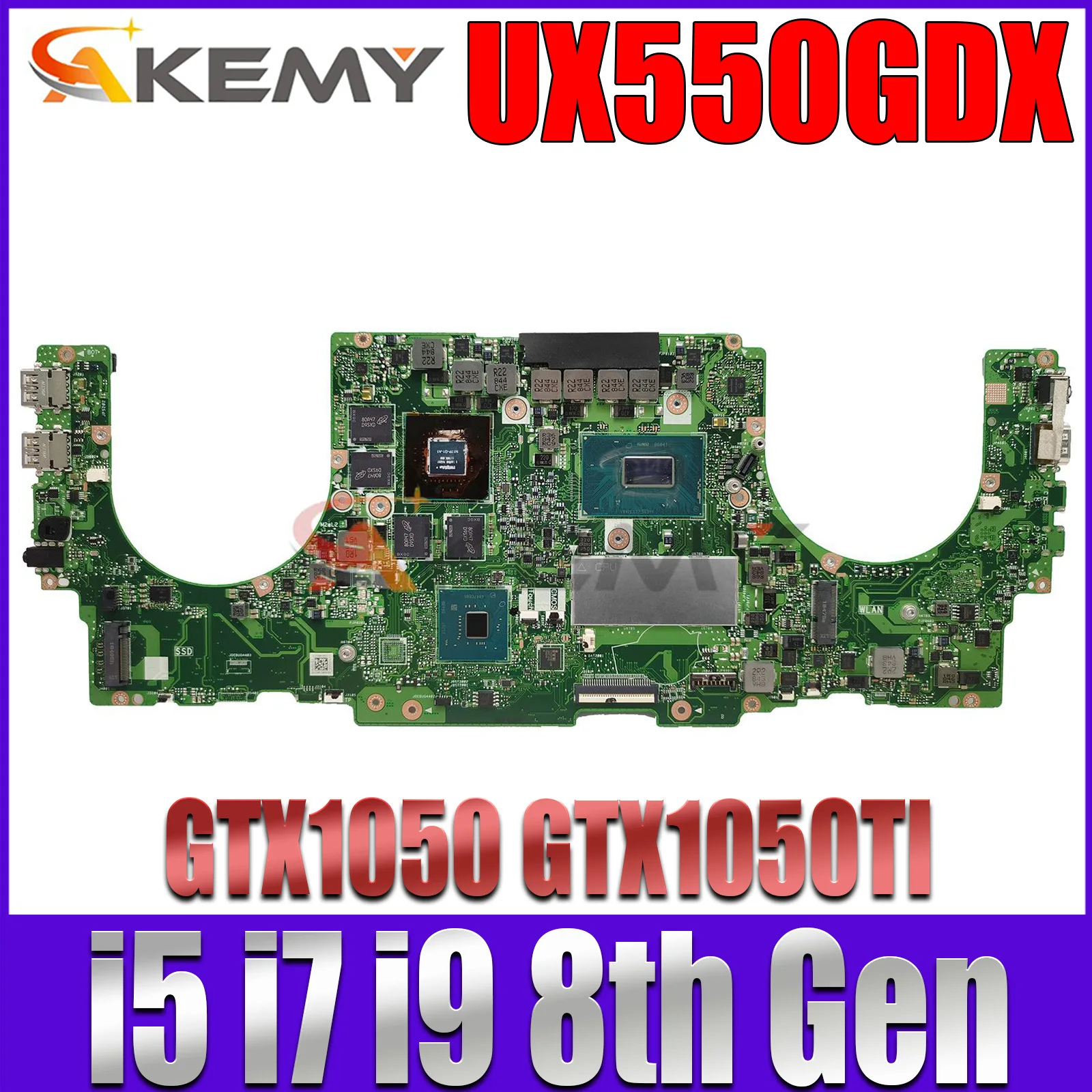 

Mainboard For ASUS Zenbook UX550GD UX550GEX UX550GE UX550G UX550GDX Laptop Motherboard I5 I7 i9 GTX1050 GTX1050Ti 8G/16G-RAM