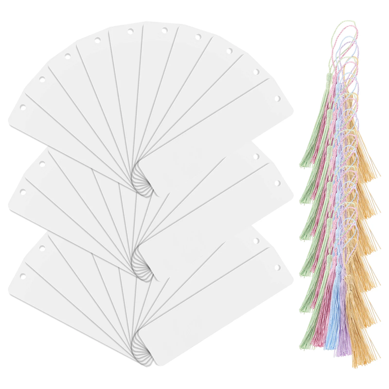 Bookmarks Tassels Clear Acrylic DIY Blank Reading Book Mark Page Marker 30 Sets bookmarks stationery supplies acrylic bookmark