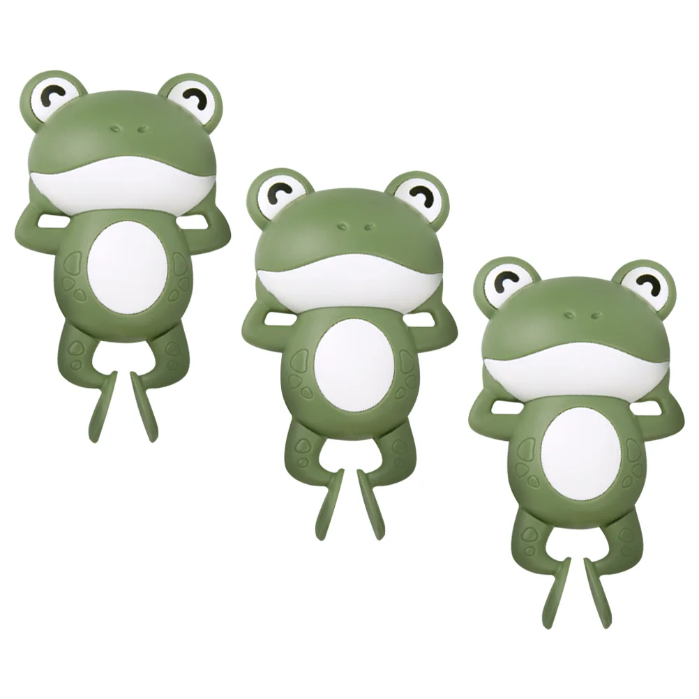 

3 Pcs Wind-up Frog Shower Toys Clockwork Frogs Cartoon Baby Bath Tub Funny Bathing Puzzle