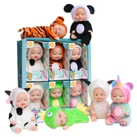 New Mini Reborn Baby Doll Set Cute Sleep Baby Doll with Clothes Cute Realistic Silicone Toy for Girl Boy Birthday Christmas Gift